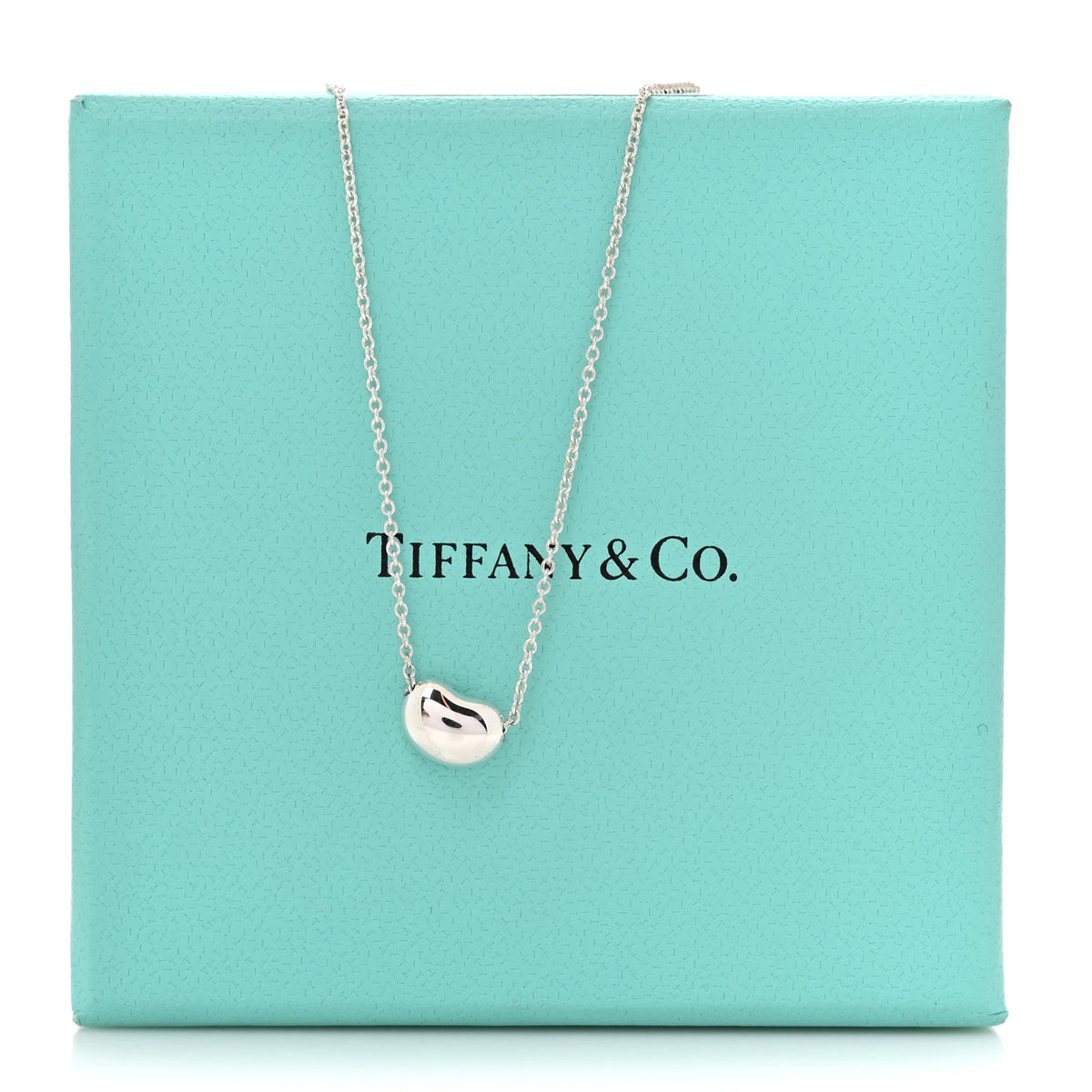 Tiffany Sterling Silver 12mm Elsa Peretti Bean Pendant Necklace 6 of 6