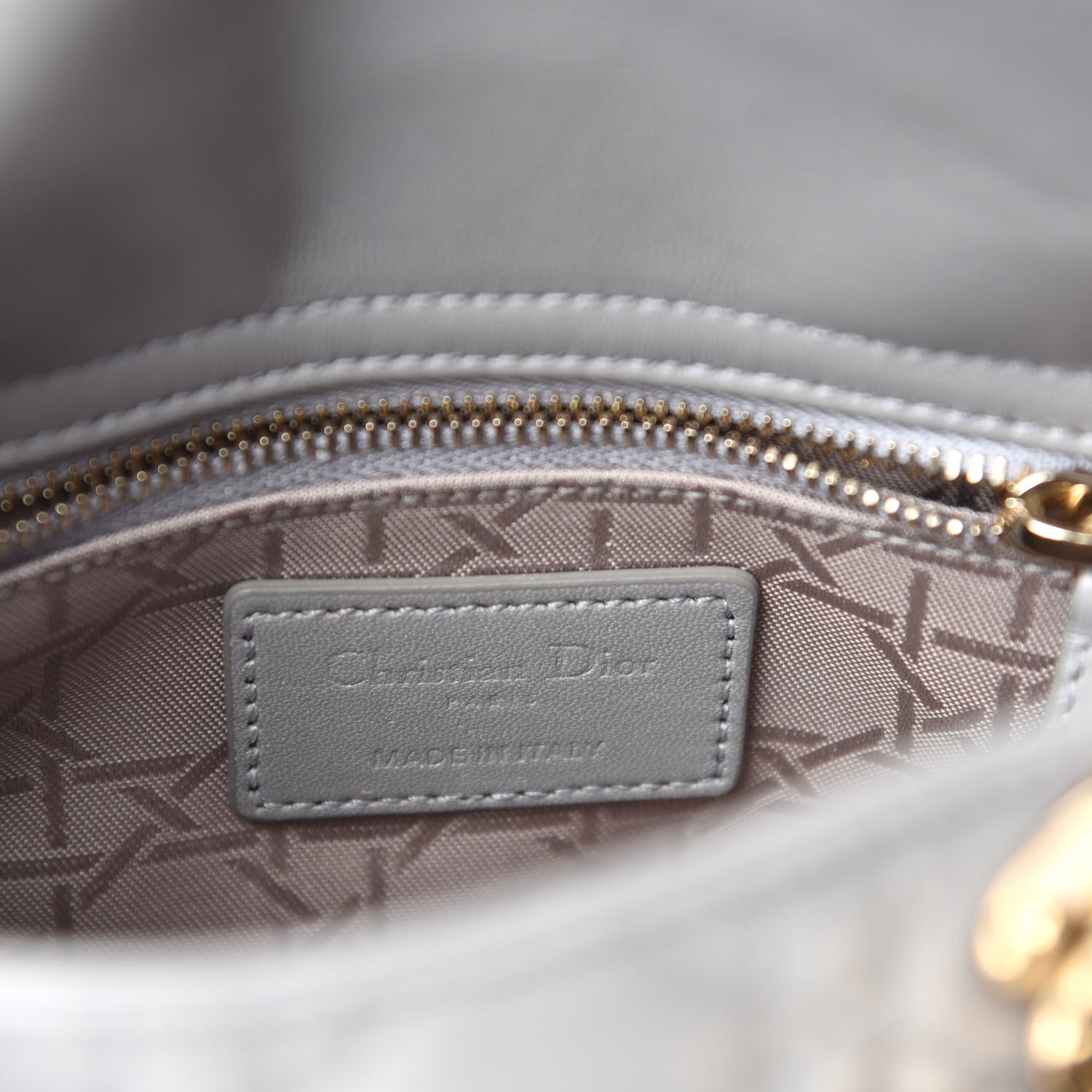 Christian Dior Lambskin Cannage Mini Lady Dior Grey 8 of 10
