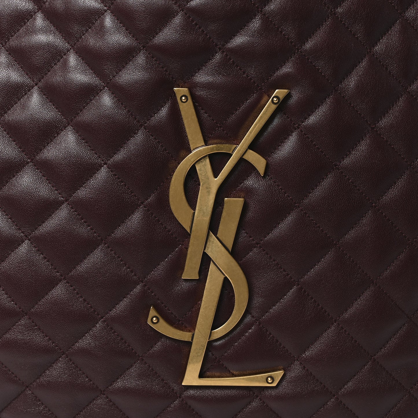 Lambskin Quilted Maxi Icare Shopping Tote  Rouge Cabernet