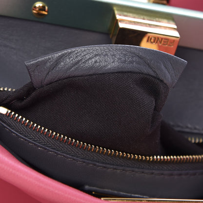 Fendi Nappa Colorblock Mini Peekaboo Iconic Satchel Rosa Fluo Oxigen Slate 10 of 10