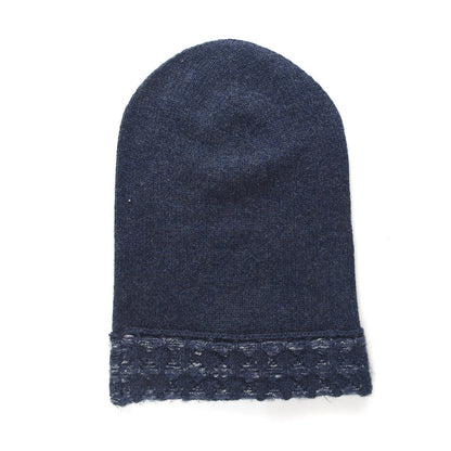 Chanel Cashmere Silk CC Beanie Hat Navy 3 of 4