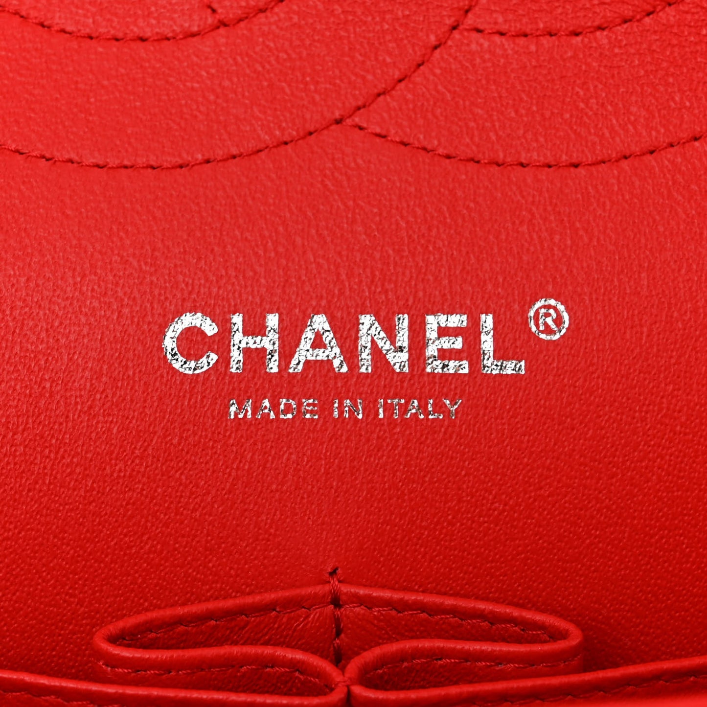 Caviar Chevron Quilted Jumbo Double Flap Red