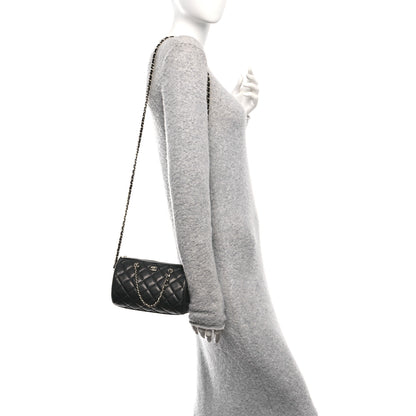 Chanel Caviar Quilted Barrel Clutch With Chain Black 2 of 11