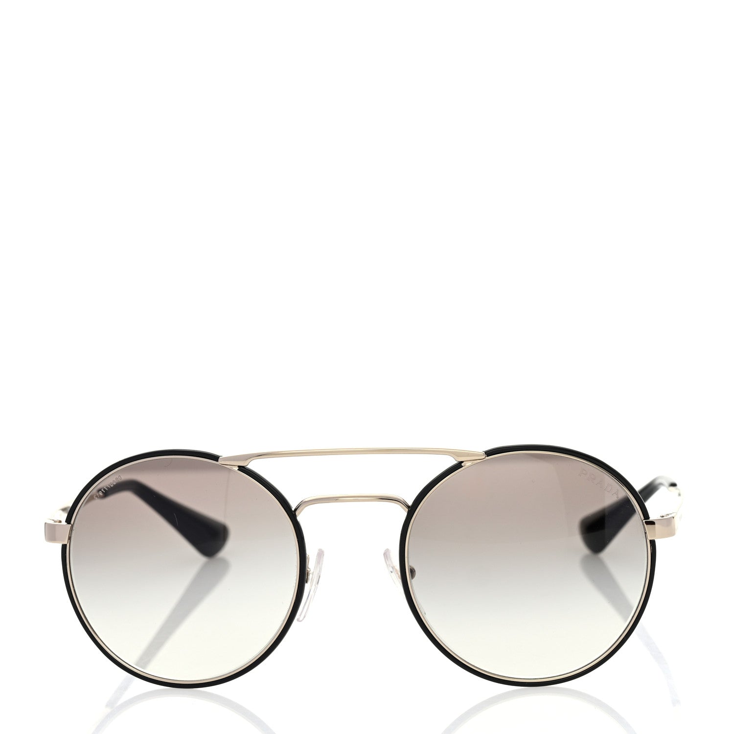 Prada Round Sunglasses SPR 51S Black Silver 2 of 8