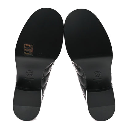 Chanel Lambskin Quilted CC Heart Loafers 37.5 Black 5 of 9