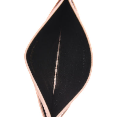 Saint Laurent Grain De Poudre Matelasse Chevron Monogram Credit Card Case Rose Antic 5 of 8