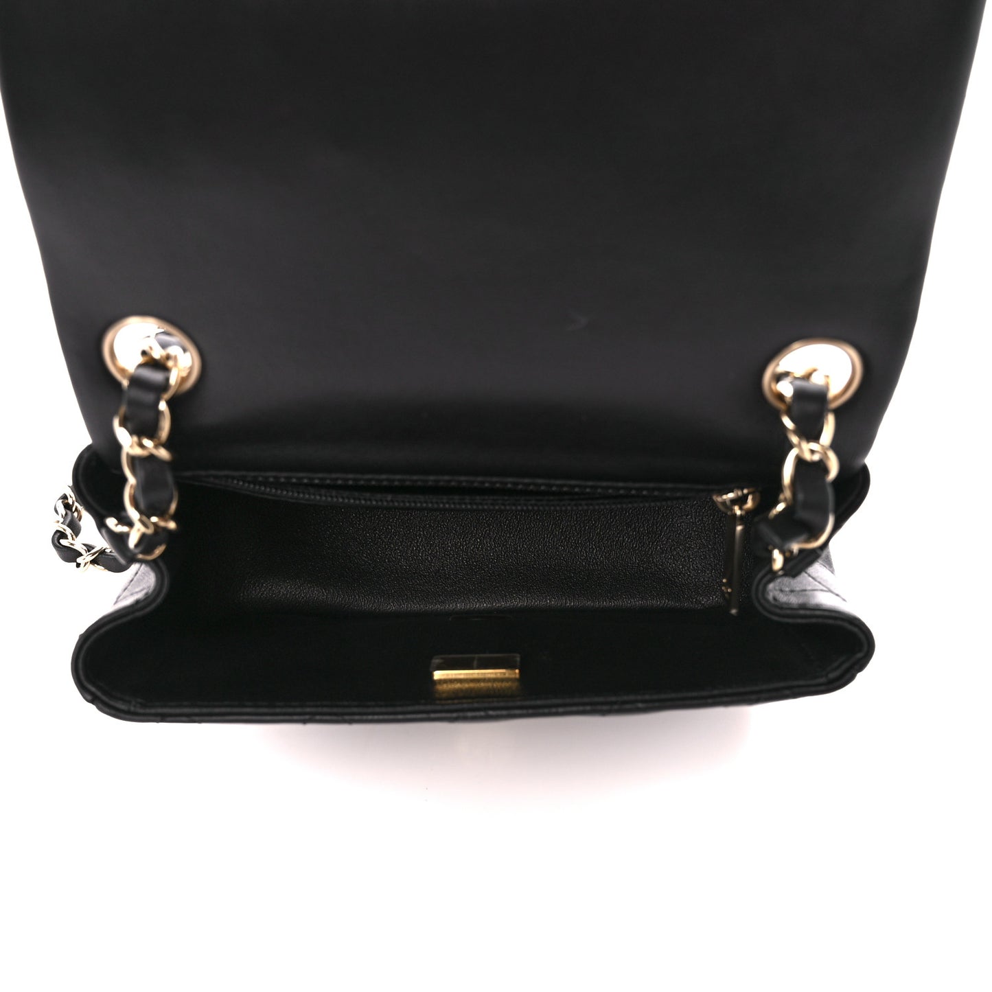 Lambskin Quilted Mini Square Flap Black