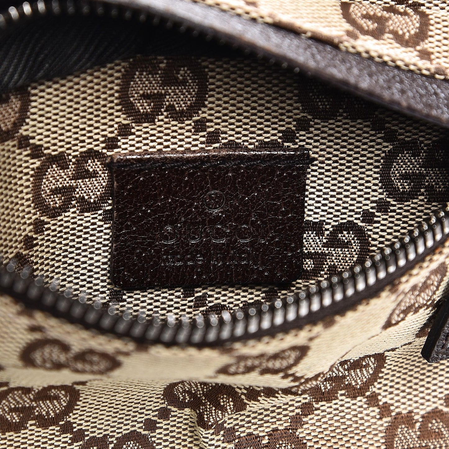 GG Monogram Double Pocket Belt Bag Dark Brown