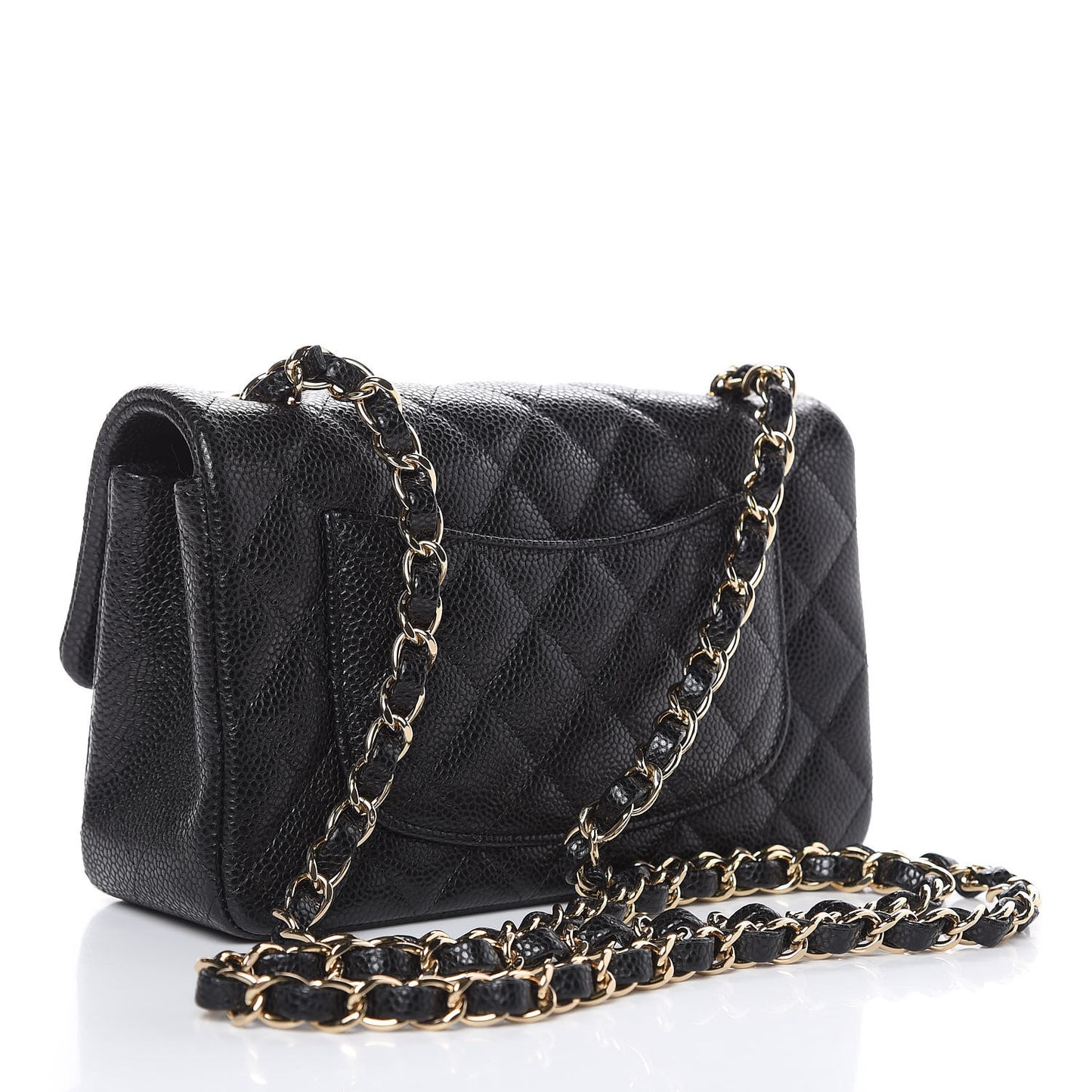Caviar Quilted Mini Rectangular Flap Black