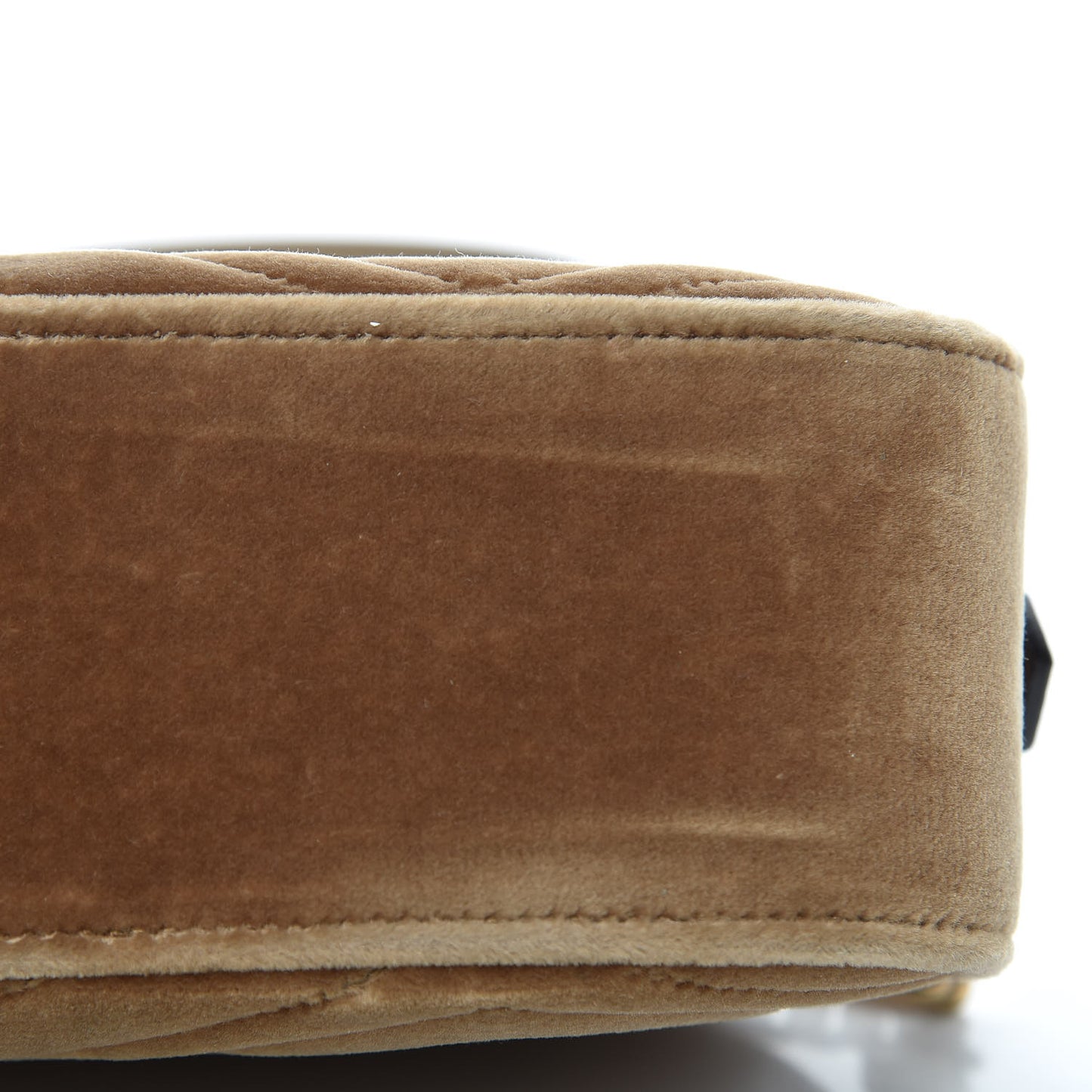 Velvet Matelasse Small GG Marmont Chain Shoulder Bag Taupe