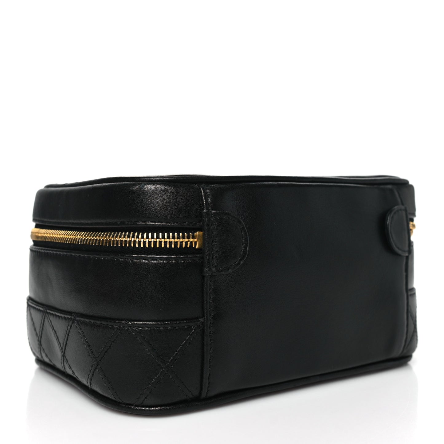 Lambskin Vanity Cosmetic Case Black