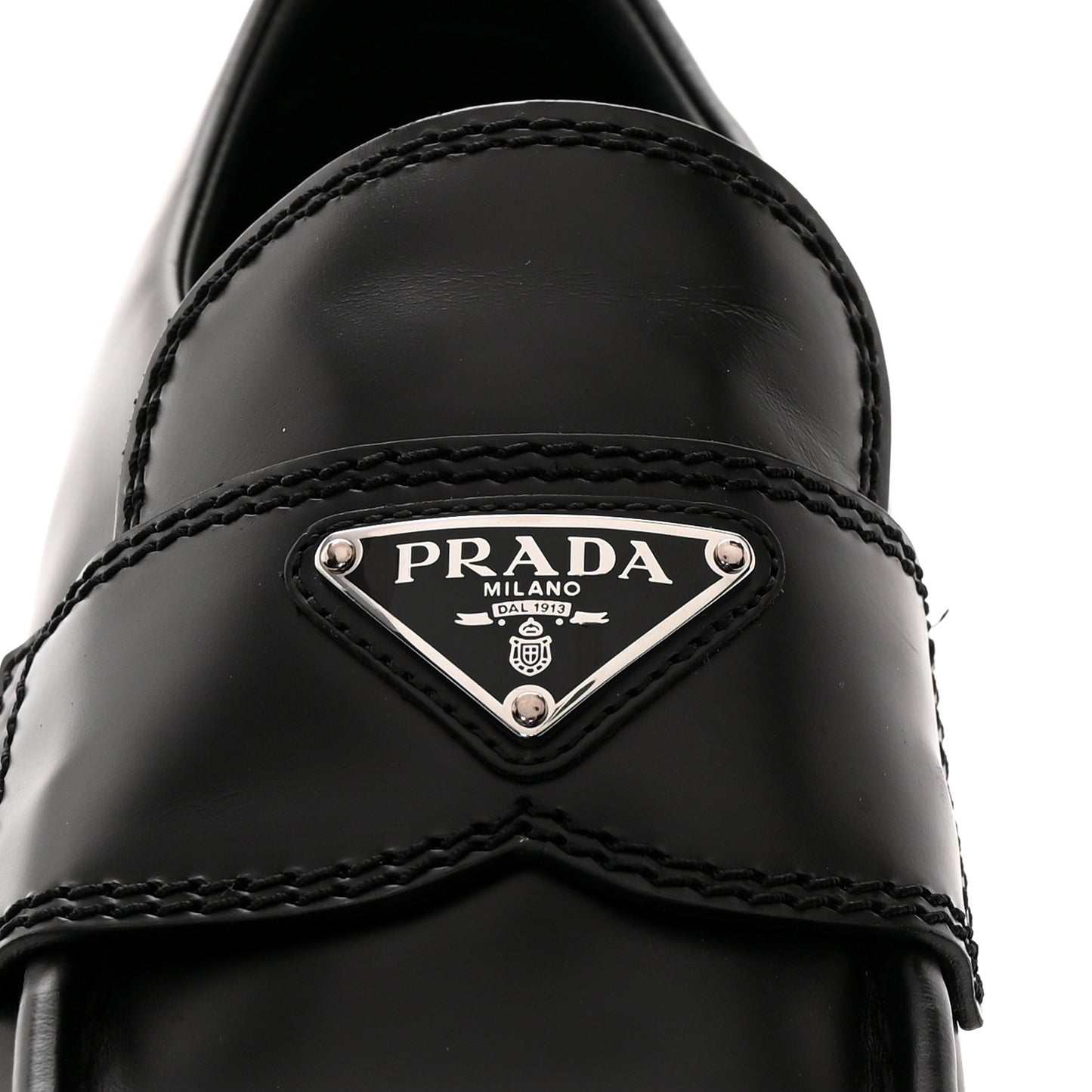 Spazzolato Rois Metal Triangle Logo Mens Monolith 55mm Loafers 6 Black