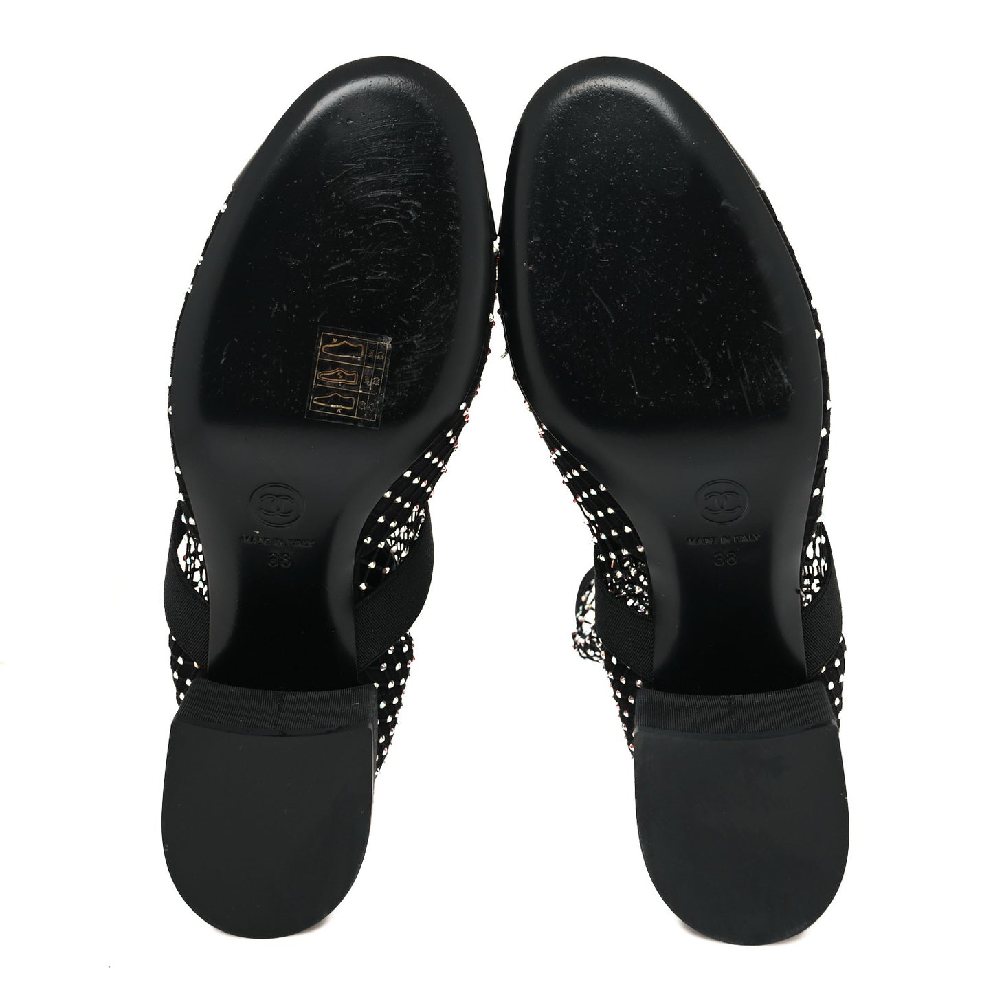 Resille Strass Kid Suede Patent Mary Jane Short Boots 38 Black