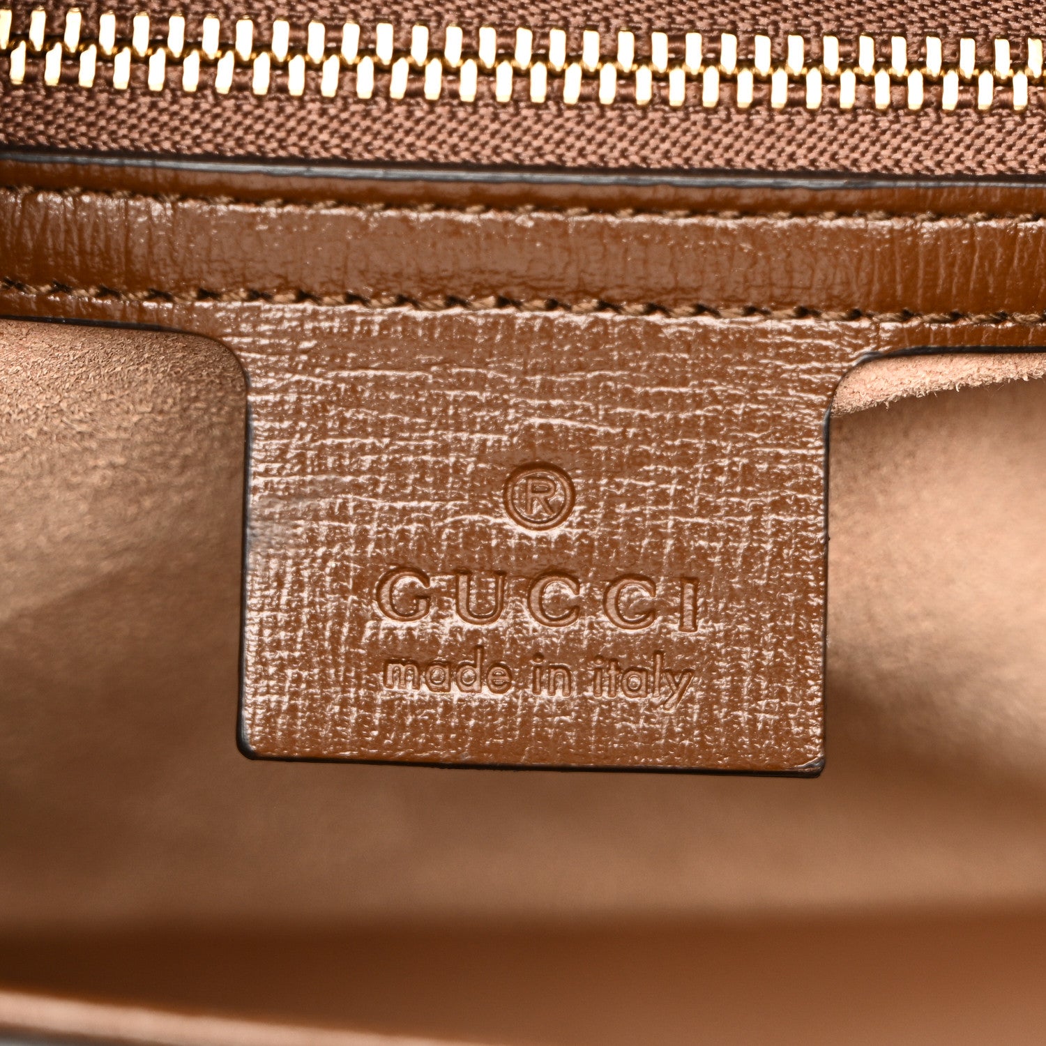 Gucci GG Supreme Monogram Azalea Calfskin Web Medium Jackie 1961 Tote Beige Ebony Brown Sugar 6 of 10