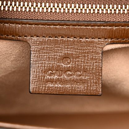 Gucci GG Supreme Monogram Azalea Calfskin Web Medium Jackie 1961 Tote Beige Ebony Brown Sugar 6 of 10