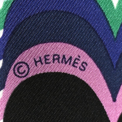 Hermes Silk Brides De Gala Shadow Fringed Twilly Black Jaune Multicolor 3 of 6