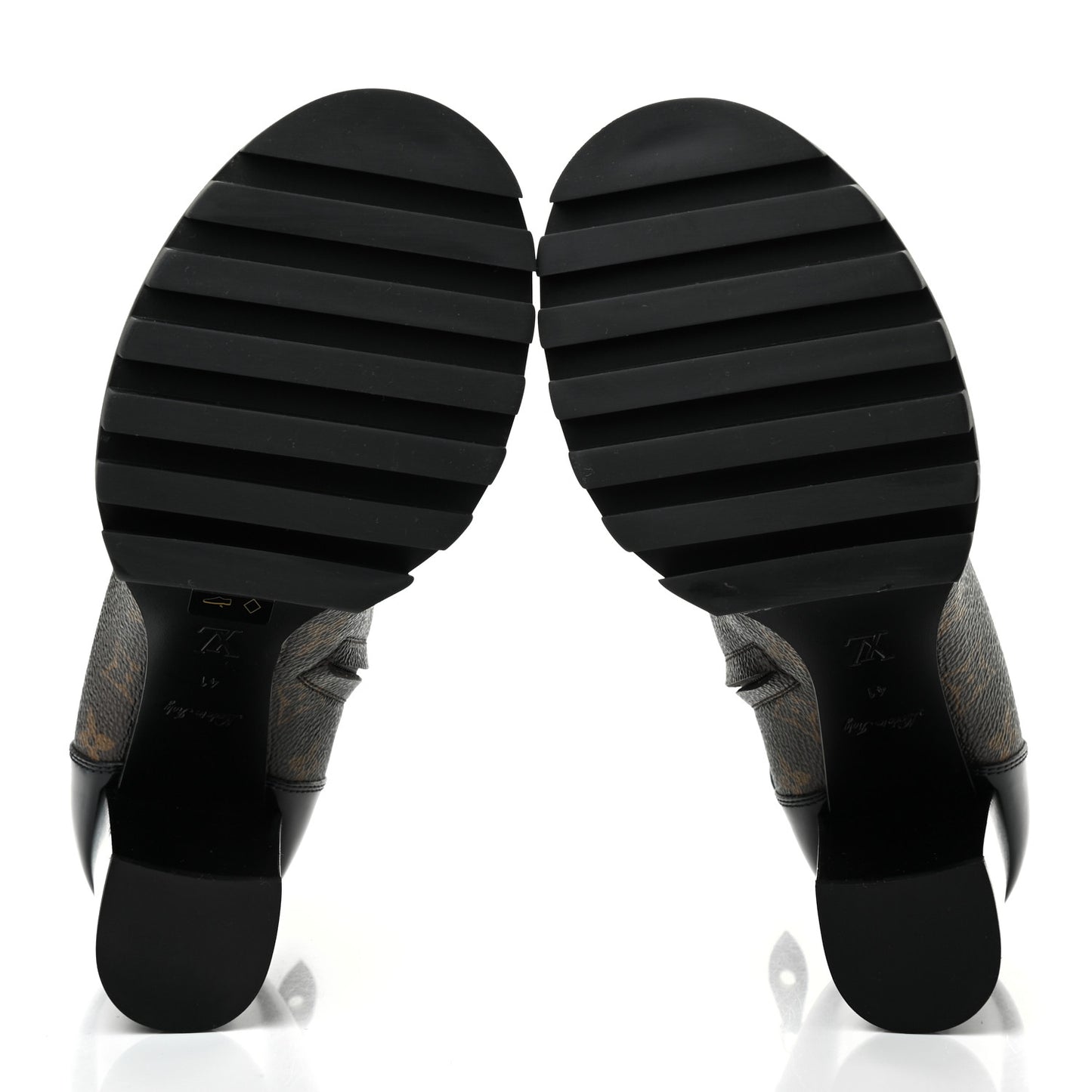 Patent Calfskin Monogram Star Trail Ankle Boots 41 Black
