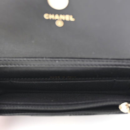 Chanel Calfskin Quilted Mini Maxi Pearls Wallet On Chain WOC Black 5 of 12