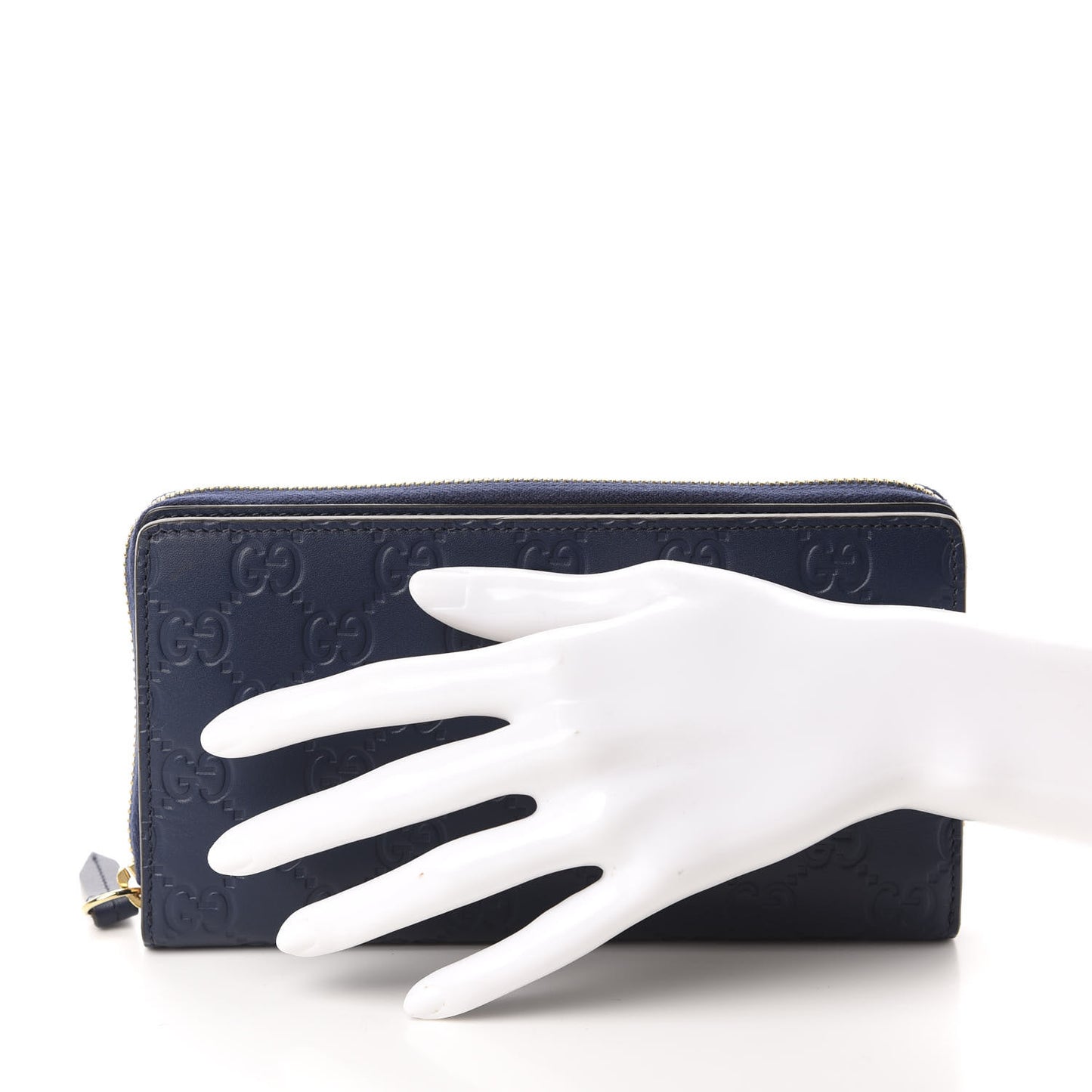 Guccissima Zip Around Long Wallet Blue