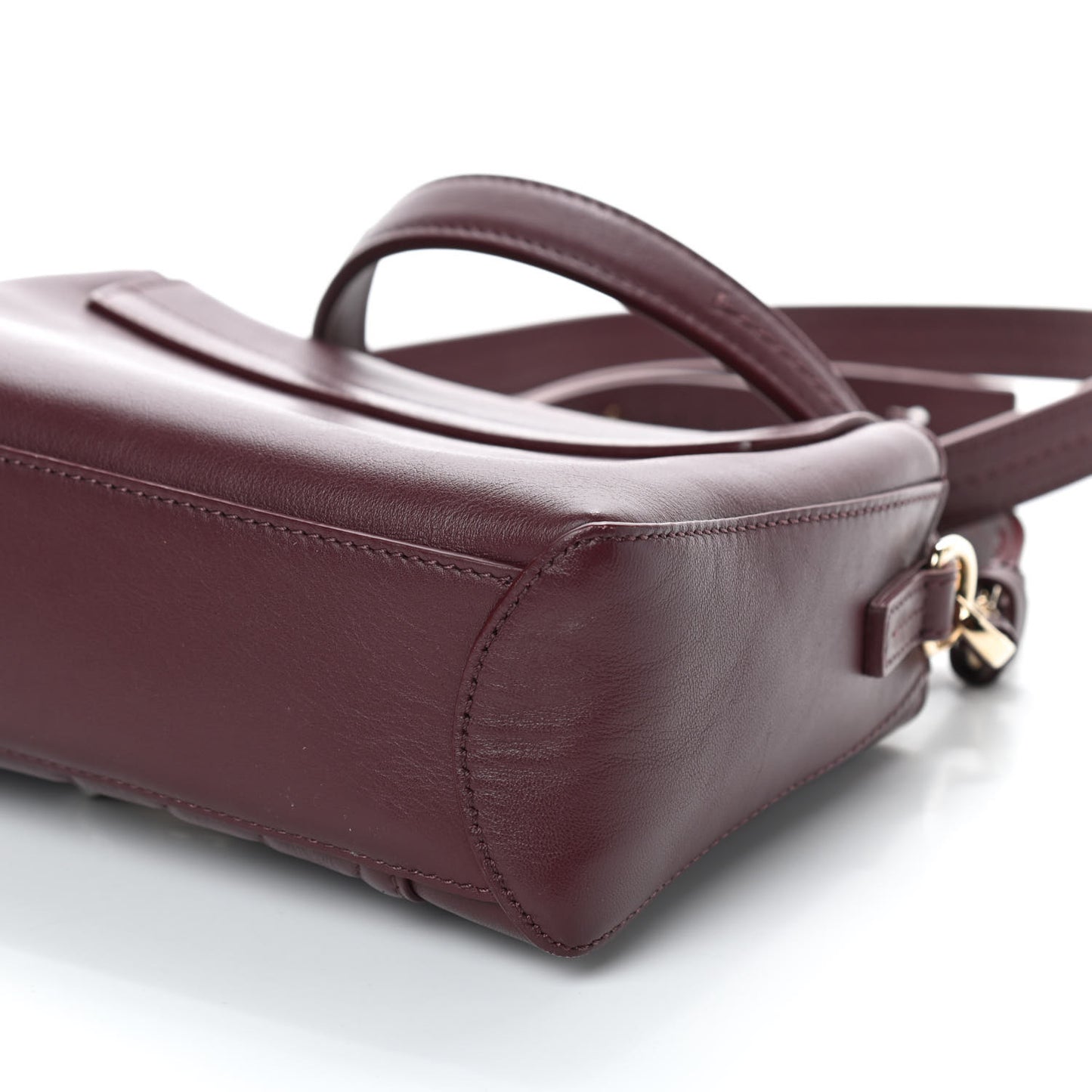 Calfskin Quilted Mini Faye Day Shoulder Bag Burnt Brown