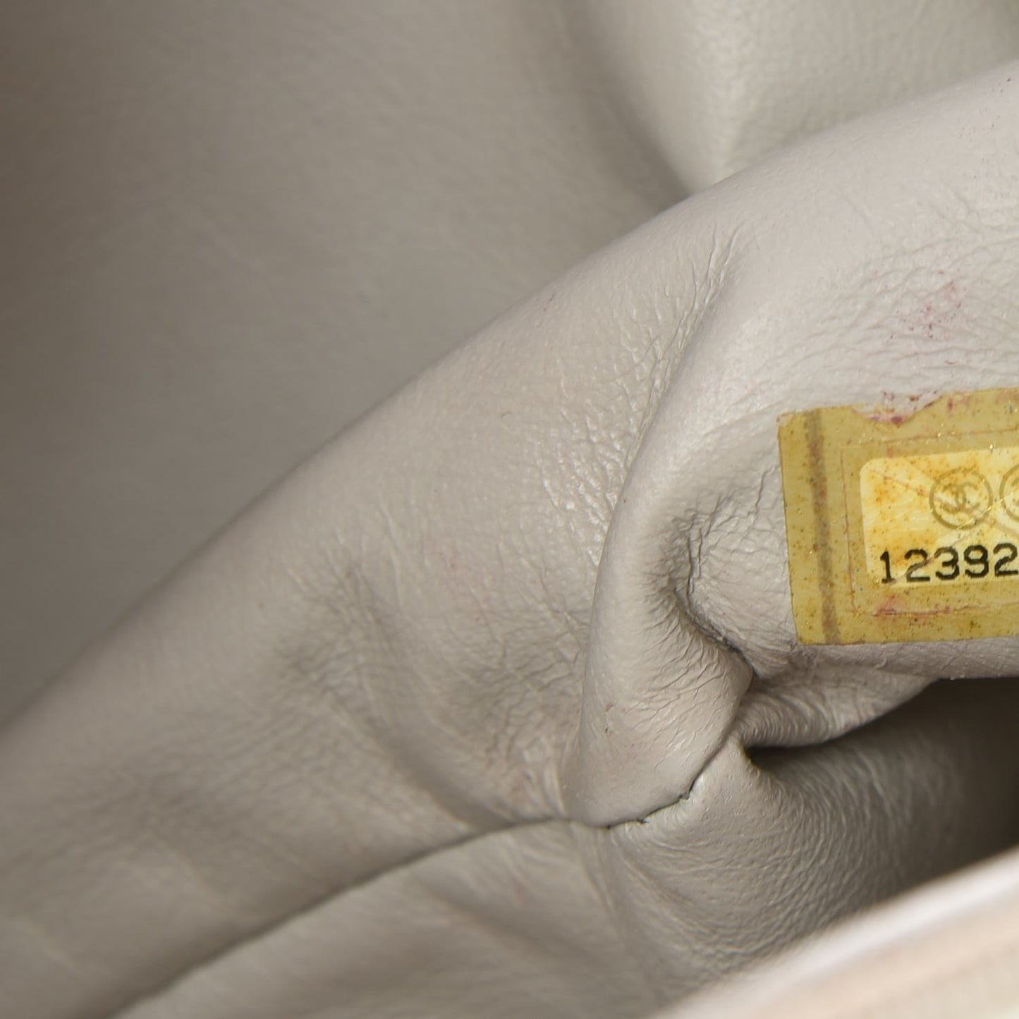 Crinkled Patent Quilted Jumbo Single Flap Light Beige