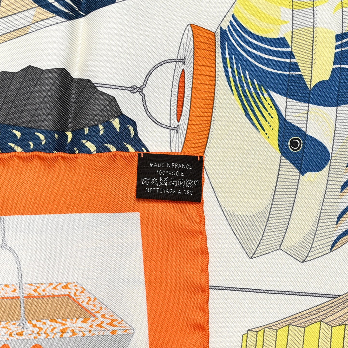 Silk Lanternes Ballons et Cocardes Scarf 90 Orange Creme Vert