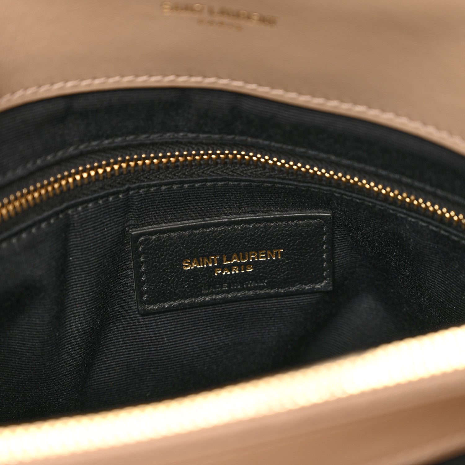 Saint Laurent Calfskin Y Quilted Monogram Medium Loulou Chain Satchel Dark Beige 7 of 10