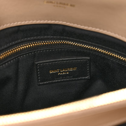 Saint Laurent Calfskin Y Quilted Monogram Medium Loulou Chain Satchel Dark Beige 7 of 10