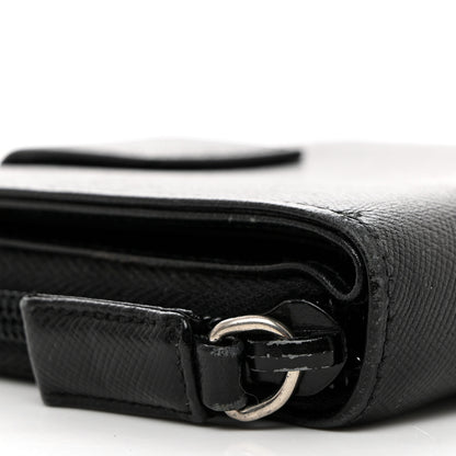 Prada Saffiano Metal Compact Wallet Black 10 of 12
