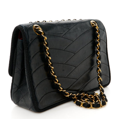 Chanel Lambskin Scallop Quilted Single Flap Black 3 of 12