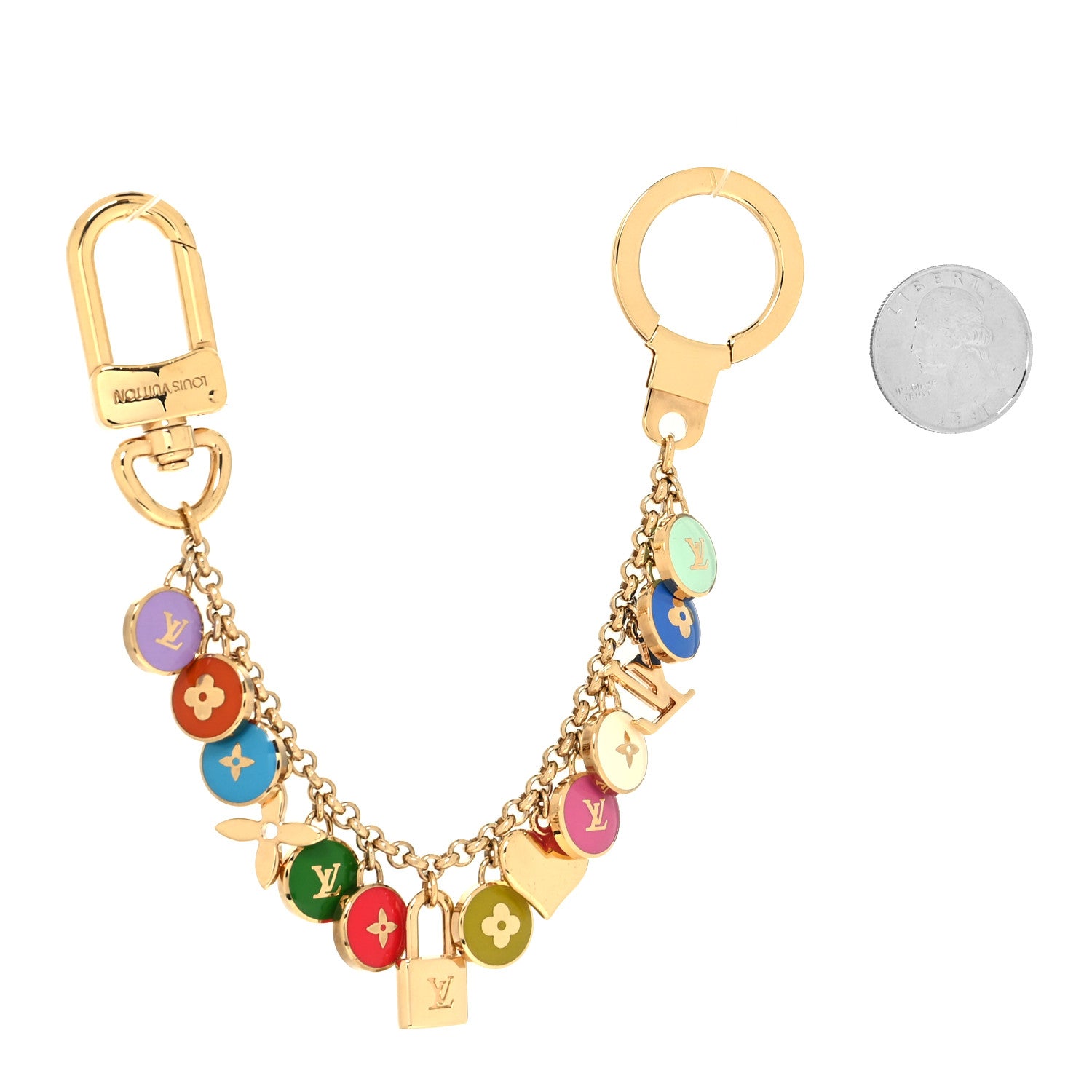 Louis Vuitton Metal Enamel Pastilles Key Chain Bag Charm Multicolor 2 of 4