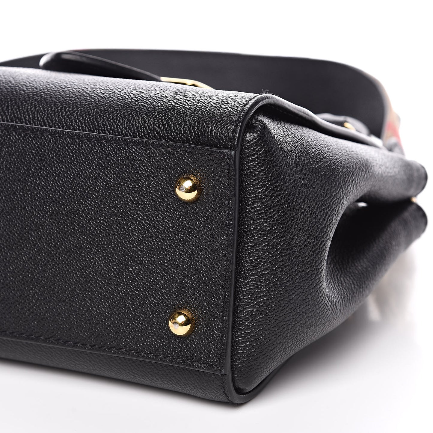 Soft Grain Calfskin Small Buckle Tote Black