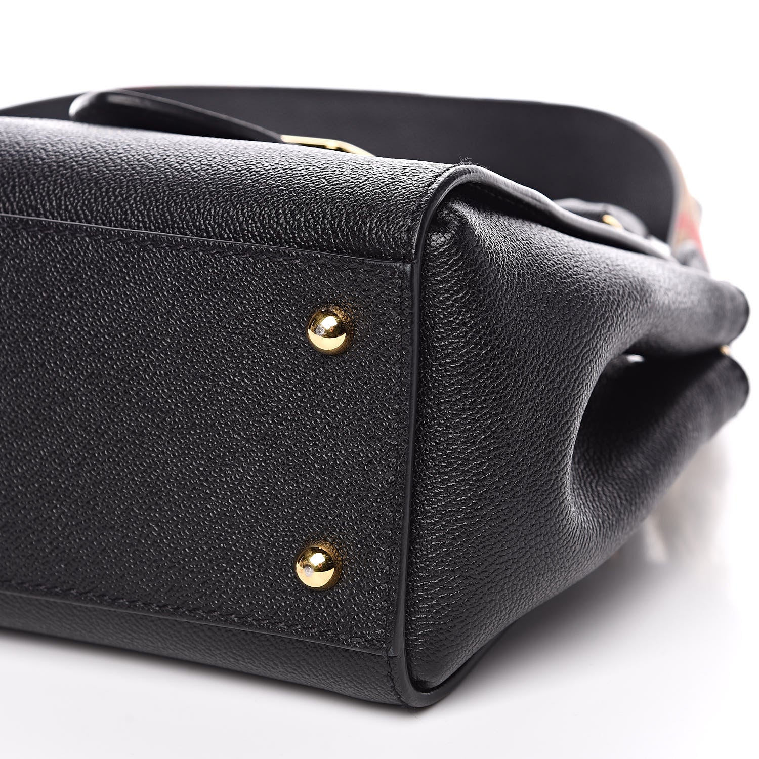 Burberry Soft Grain Calfskin Small Buckle Tote Black 10 of 12