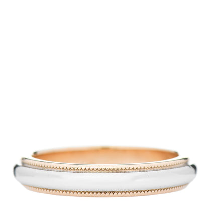 Tiffany Platinum 18K Yellow Gold 3.5mm Milgrain Wedding Band Ring 49 5 1 of 5