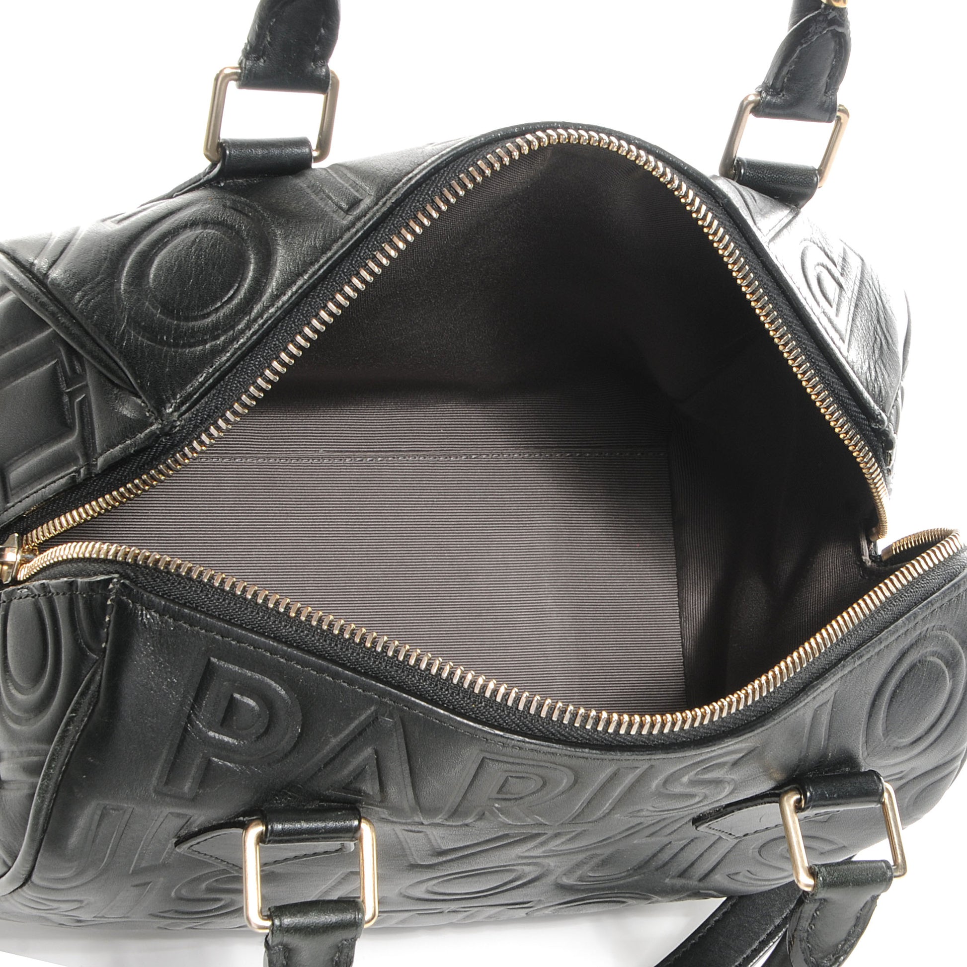Louis Vuitton Calfskin Embossed Mini Cube Speedy Black 5 of 7