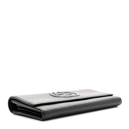 Gucci Pebbled Calfskin Large Soho Continental Wallet Black 4 of 7
