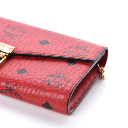 MCM Visetos Large Patricia Chain Wallet Red 9 of 9