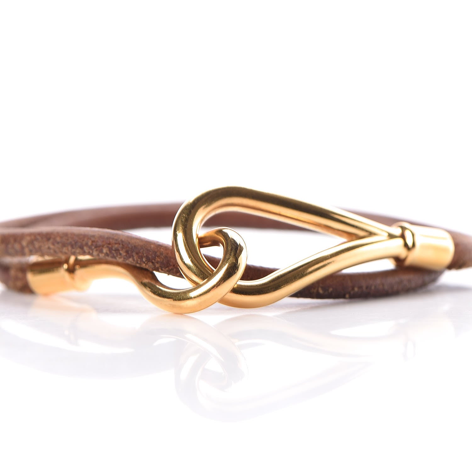 Hermes Natural Bridle Jumbo Double Tour Bracelet Bouton 5 of 8