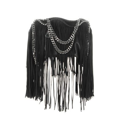 Stella McCartney Shaggy Deer Fringe Mini Falabella Tote Black 1 of 8