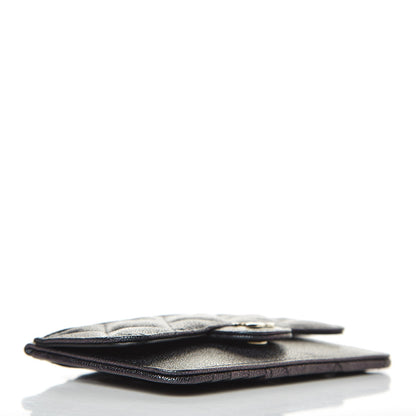 Chanel Iridescent Caviar Quilted Flap Zip Card Holder Black 4 of 8