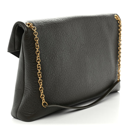 Saint Laurent Grained Lambskin Large Cassandre Chain Pouch Light Musk 3 of 10