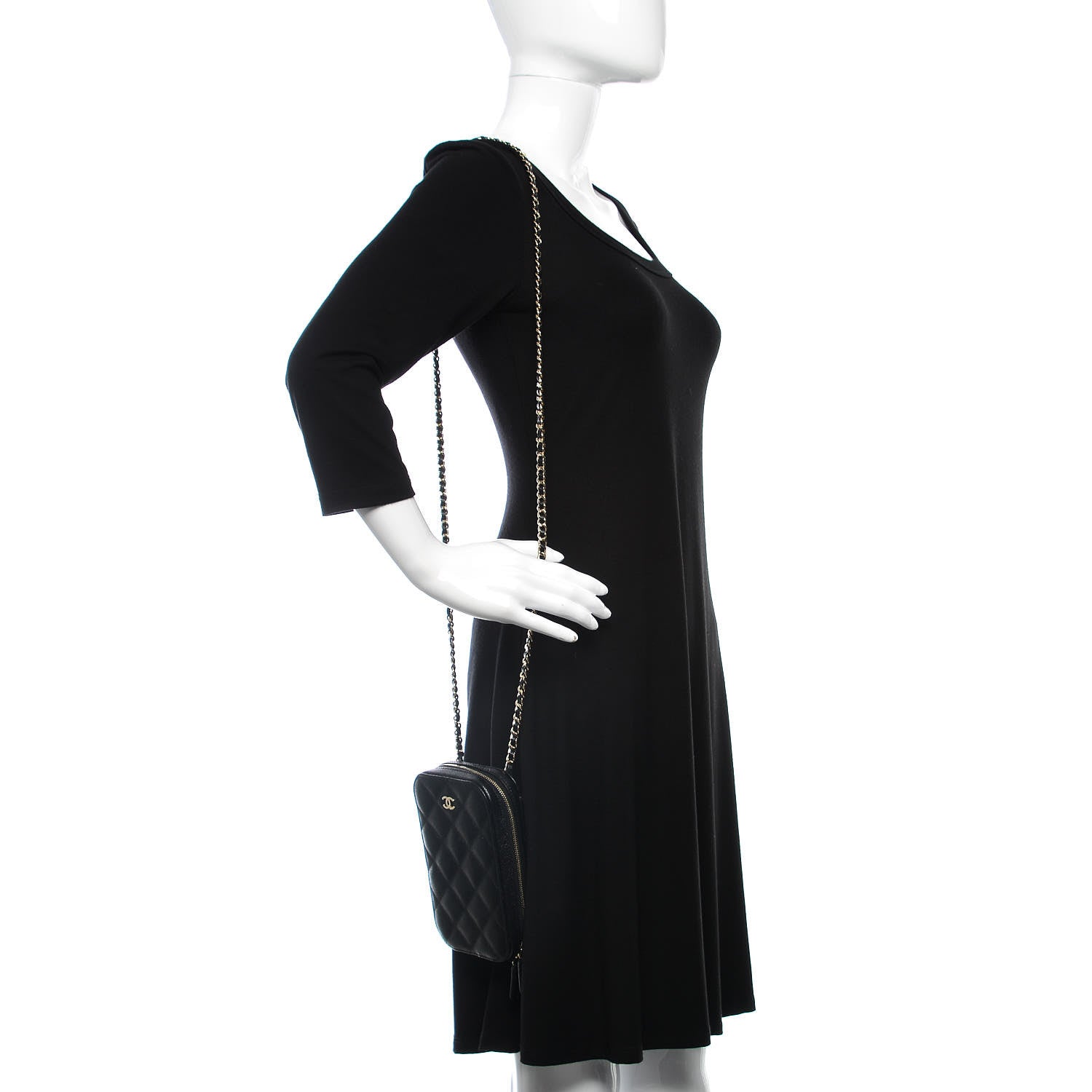 Chanel Caviar Quilted Classic Clutch With Chain Black 2 of 11