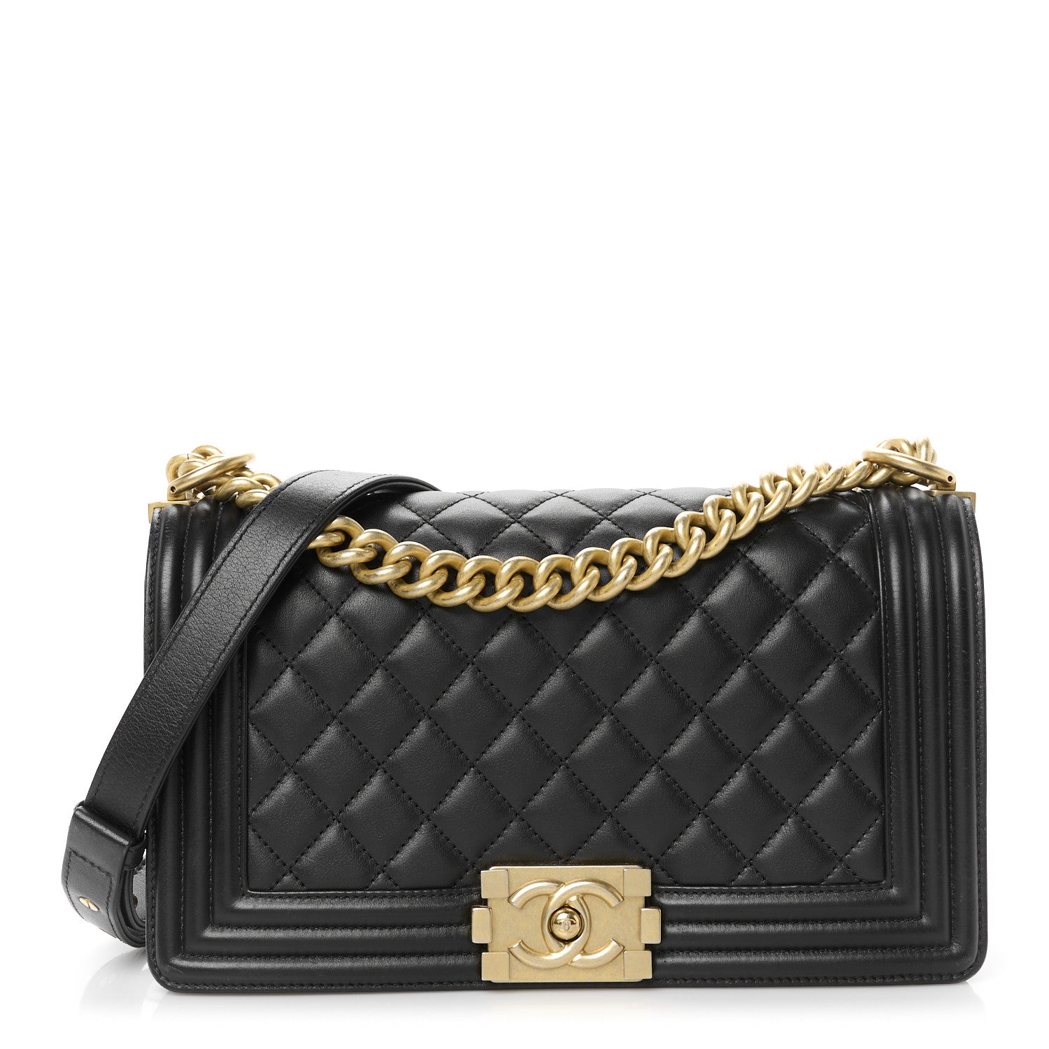 Chanel Lambskin Quilted Medium Boy Flap Black 1 of 10