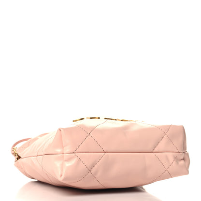 Chanel Shiny Calfskin Quilted Mini Chanel 22 Light Pink 4 of 11