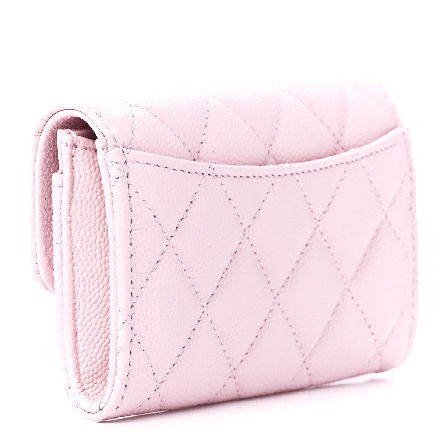 Chanel Caviar Quilted Flap Card Holder Wallet Light Pink 3 of 13