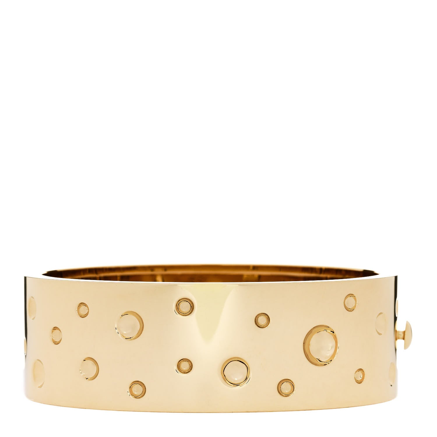 Roberto Coin 18K Yellow Gold Wide Pois Moi Luna Bangle Bracelet 2 of 4