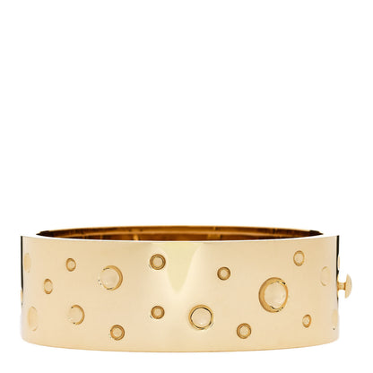 Roberto Coin 18K Yellow Gold Wide Pois Moi Luna Bangle Bracelet 2 of 4