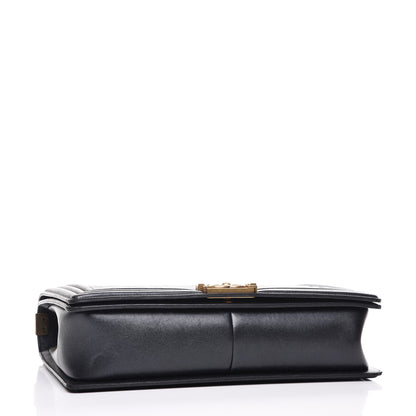 Chanel Metallic Calfskin Quilted Large Boy Flap Black 4 of 13