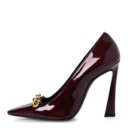Saint Laurent Patent Silvana 110mm Pumps 38.5 Deep Bordeaux 1 of 11