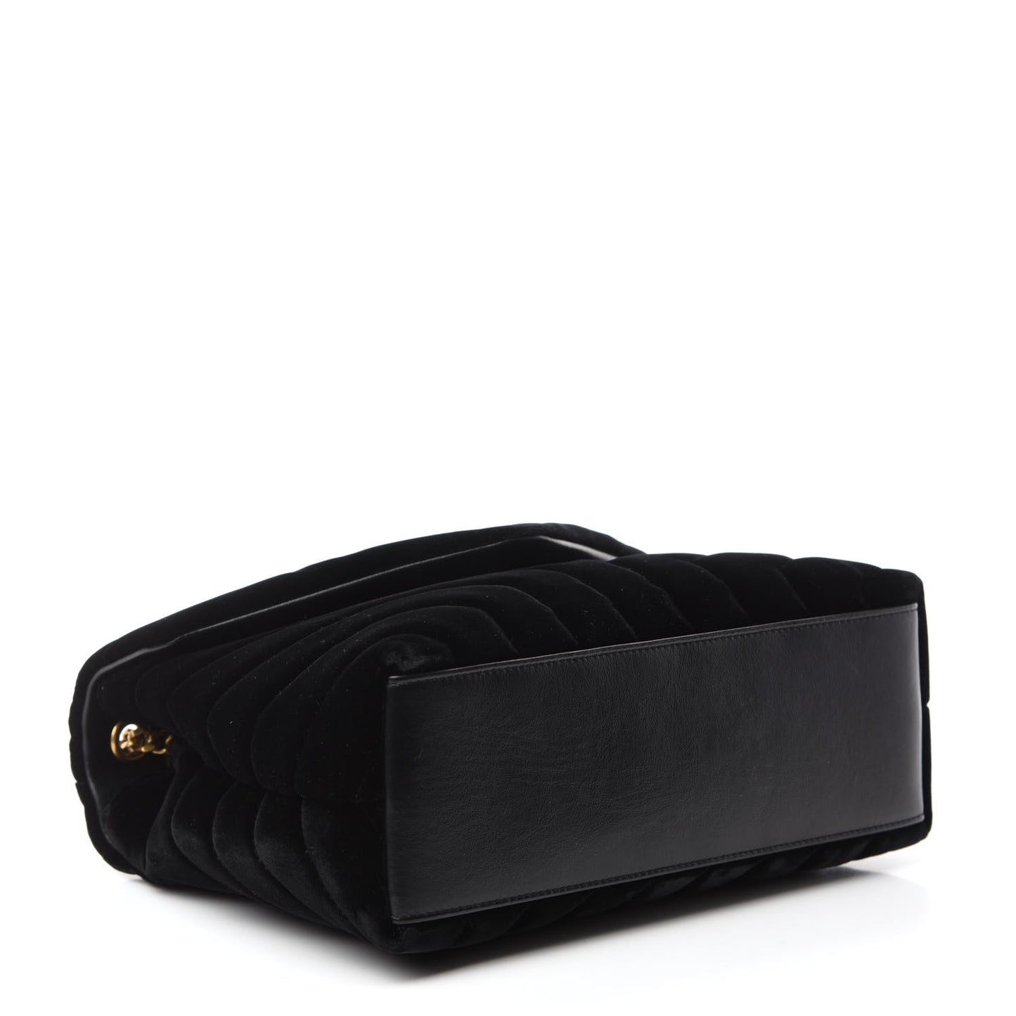 Velvet Y Quilted Monogram Small Loulou Chain Satchel Black